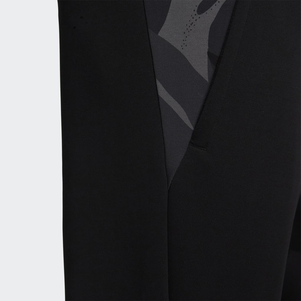 Adidas Slim Fit Knit Pants with Logo Men Bottoms Black H39353