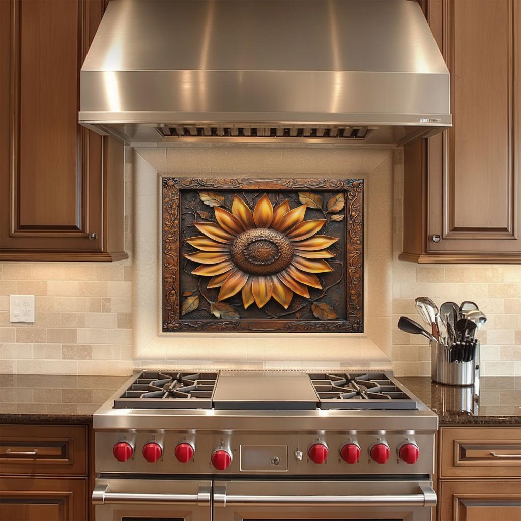 Splashback for Kitchen, Glass Backsplash Panel, Rustic Stove Backsplash, Backsplashes (CKBS033)