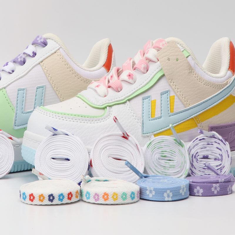 Плоские шнурки для кроссовок Шнурки для обуви с сердечками и любовью Цветы Маленькие ромашки Сакура Шнурки для обуви Высокие холщовые шнурки для обуви