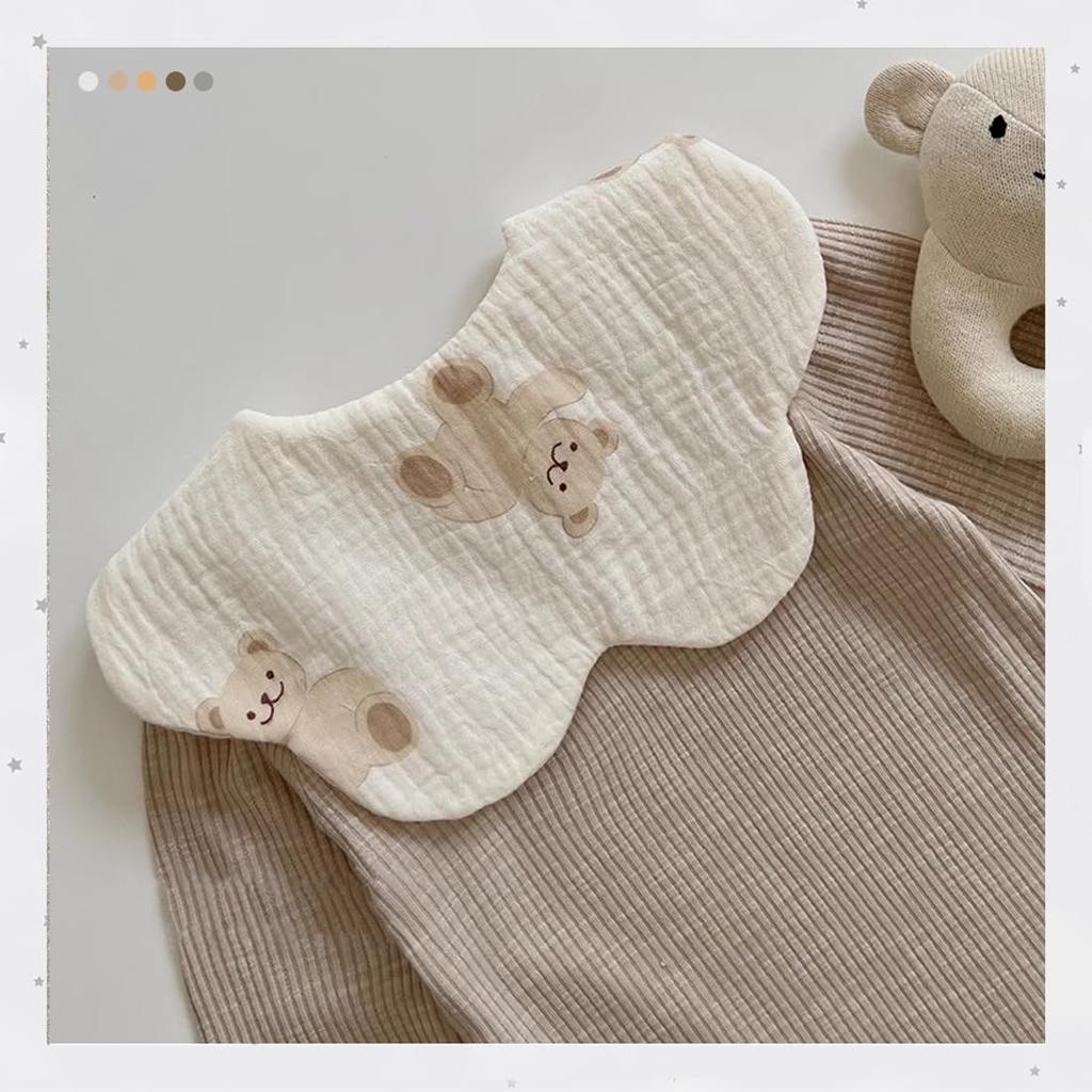 GoUseGo Baby Set of for Boys and Flower Petal Gauze Baby Feeding Bibs for and 3 Years Soft Absorbent and Perfect for and Preschool Newborn Bibs, 6,