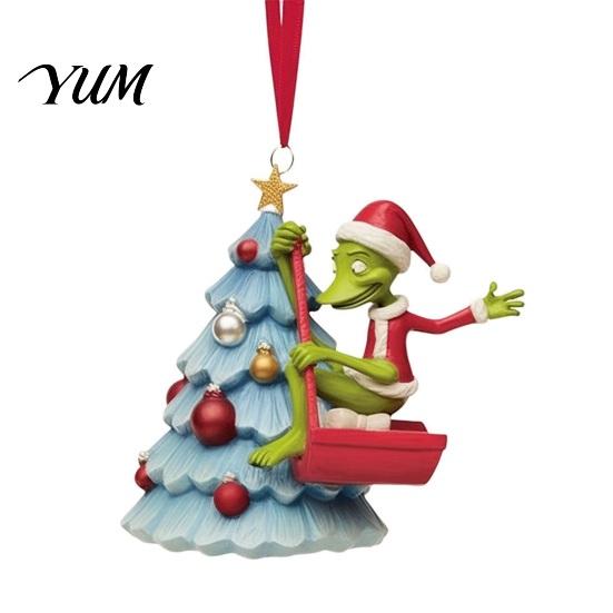 Acrylic Hanging Charms for Backpack Green Elf Christmas Ornament, Flat Tree Pendant Ornaments Car Mirror Backpack, Festive Holiday Decorations
