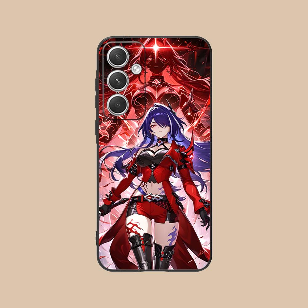HSR Acheron Матовый ТПУ Чехол для Мобильного Телефона для Samsung Galaxy S26 S25 S24 S23 S22 S21 S20 Note20 Plus FE Ultra Цветной Чехол