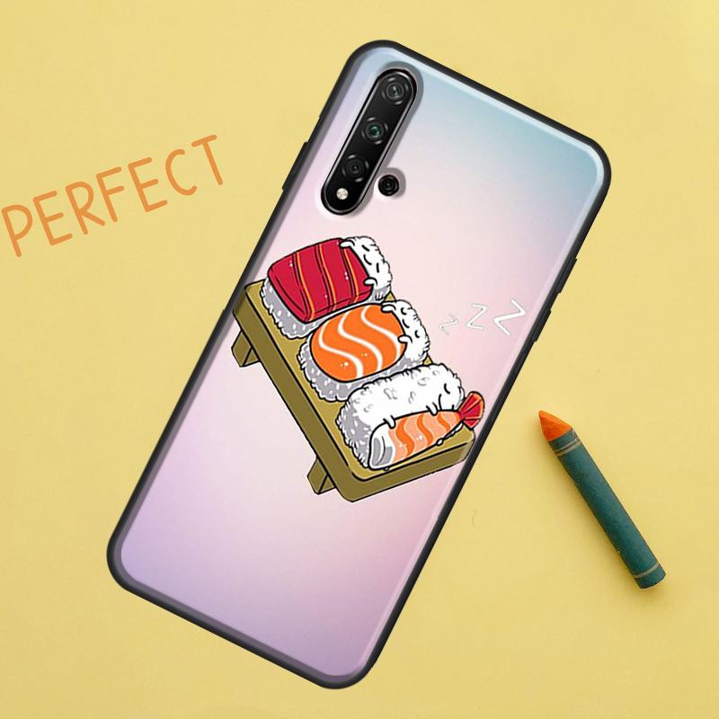 Kawaii Sushi Crowd Case For Huawei Nova 10 9 SE 5T Y90 Y70 Y60 Y61 Nova 3i 7i 8i 11i P20 P40 P30 Lite P60 Pro