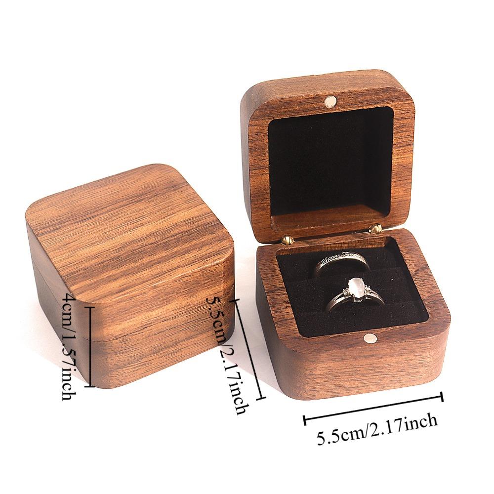 Luxury Rings Bearer Box Square Jewelry Organizer Portable Rings Display Case Propose