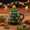 Кружка-термос Yousheng 'Рождественская елка' 16 унций, Ностальгическая тематическая кружка с крышкой для кофе, горячих напитков, праздничный подарок для детей, друзей, для дома, офиса