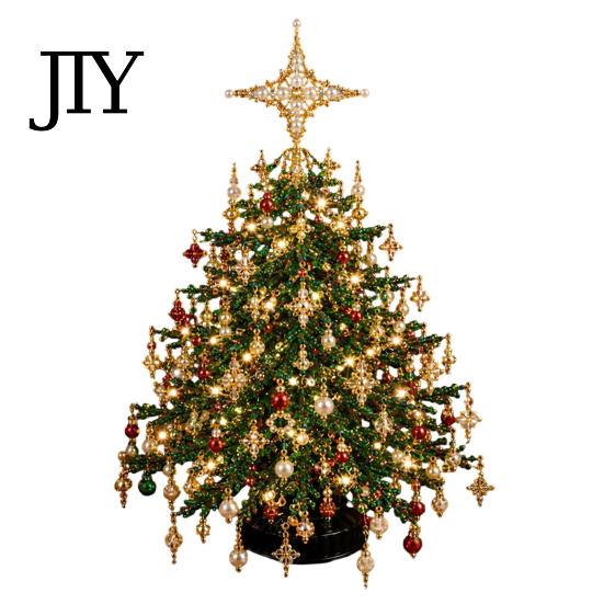 Holiday Crafting Project for Beginners DIY Beaded Christmas Tree Kit, Faux Crystal Craft Set Decor Adults Beginners, Handmade Decoration Tabletop