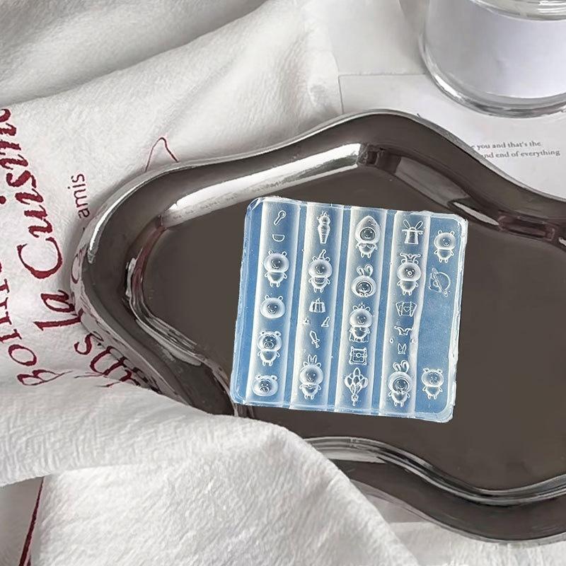 Мультяшный Милый Медведь 3D Силиконовая Форма для Ногтей Сделай Сам Украшение для Ногтей Кавайи Мульти-стайлинг Шаблон для Ногтей Инструменты для Дизайна Маникюра