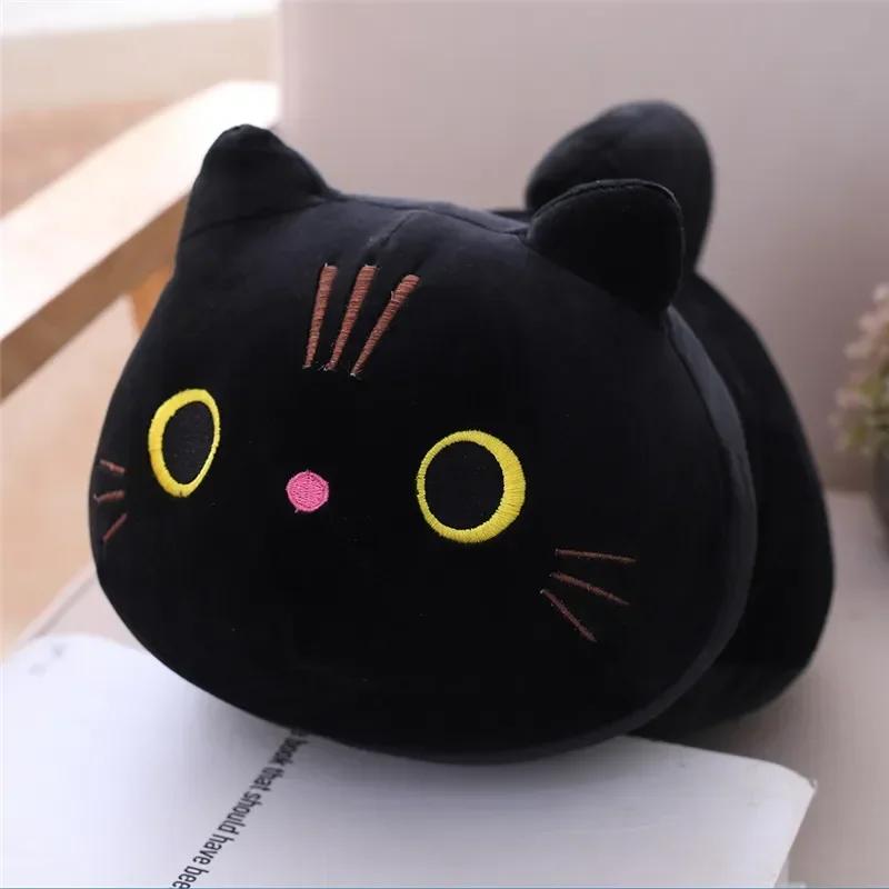 25 см милые мультяшные куклы-кошки, мягкие игрушки-подушки для животных, котят, белые и черные кошки, подарок для мальчиков и девочек