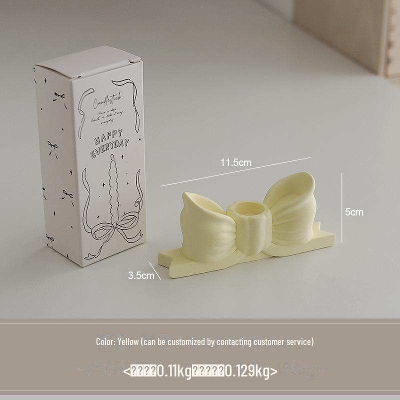 Элегантный розовый бант из гипса подсвечник с длинным стержнем - ароматерапия высокого класса и креативный орнамент в стиле INS