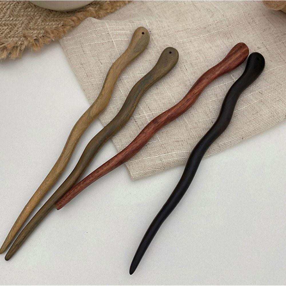 For Girl Headwear Cheongsam Hair Accessories Hairpin Chinese Style Hair Fork Wooden Hair Stick
