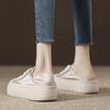 Thick-Soled Large-Toe Satin Canvas Shoes Female Summer New Breathable Two-Way White Shoes Thin Silk Casual Sneakers