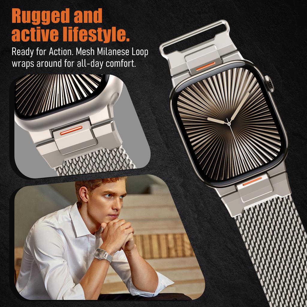 Миланский браслет для Apple Watch Ultra 2 Ремешок 46мм 40мм 44мм 45мм 49мм 42мм 38мм 41мм Браслет iWatch Серия 10 SE 9 8 7 6 3 Ремешок