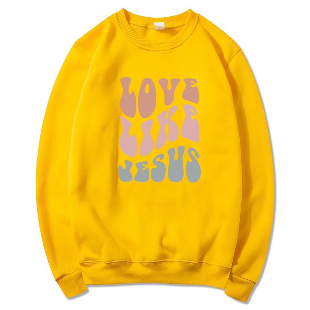 Христианская толстовка унисекс «Любовь как Иисус», толстовка с христианскими библейскими стихами, религиозный свитер, модные толстовки с круглым вырезом «Вера вместо страха»