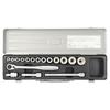 1560MS Socket Wrench Set, 9.5mm (3/8") Drive, Silver, Includes 17 Pieces