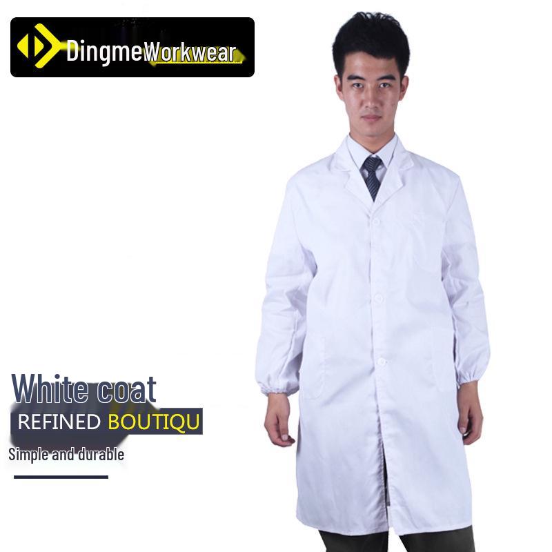Unisex White Coat for Doctors, Students, Nurses - Long Sleeve, Spring/Autumn, Custom Logo Workwear