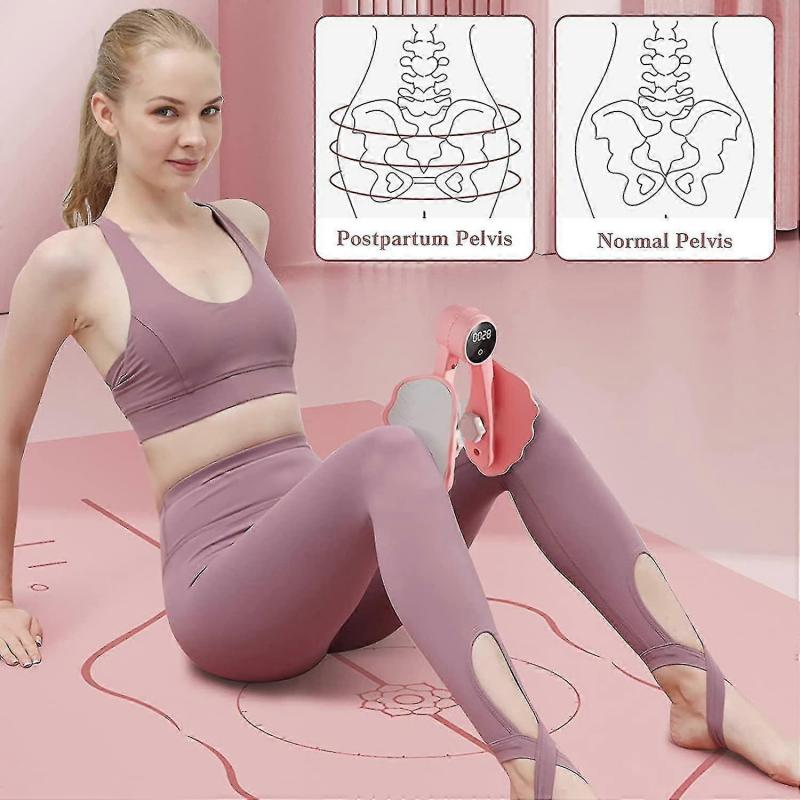 Female Thigh Exerciser, Pelvic Floor Exerciser Strengthener Cute Leg Inner Thigh Exercise Equipment Stretcher With Countable Lcd Display1pcs-pink