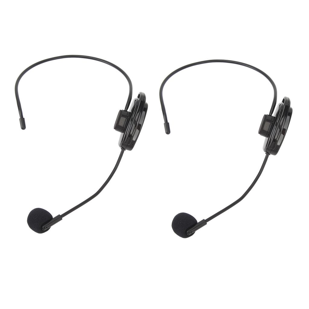 Wireless Microphone Headset Noise Reduction Rechargeable 2.4G Dual Headset Mic System for Teacher Stage