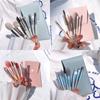 8 Pcs Mini Makeup Brush Set Portable Foundation Powder Blush Eyeshadow Eyelash Travel Brush