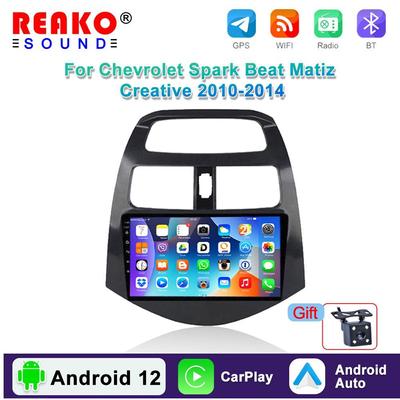 Автомобильное радио 2 Din для Chevrolet Spark Beat Matiz Creative 2010-2014, мультимедийный плеер, Android, GPS-навигация, Carplay