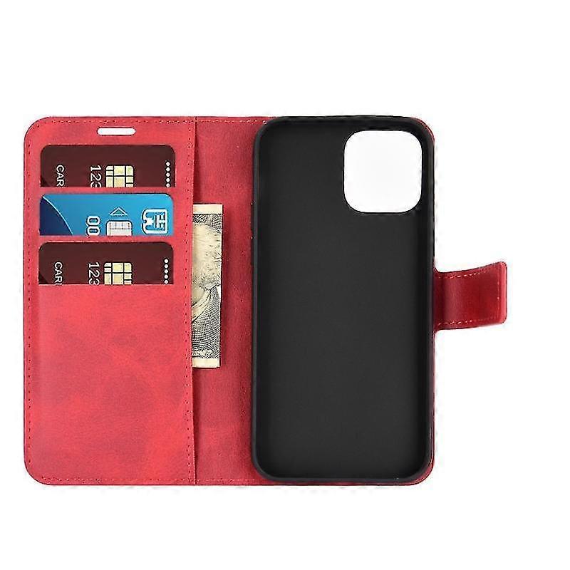 Case cover For Iphone 12 / 12 Pro Retro Calf Pattern Buckle Horizontal Flip Leather Case With Holder & Card Slot & Wallet(red)