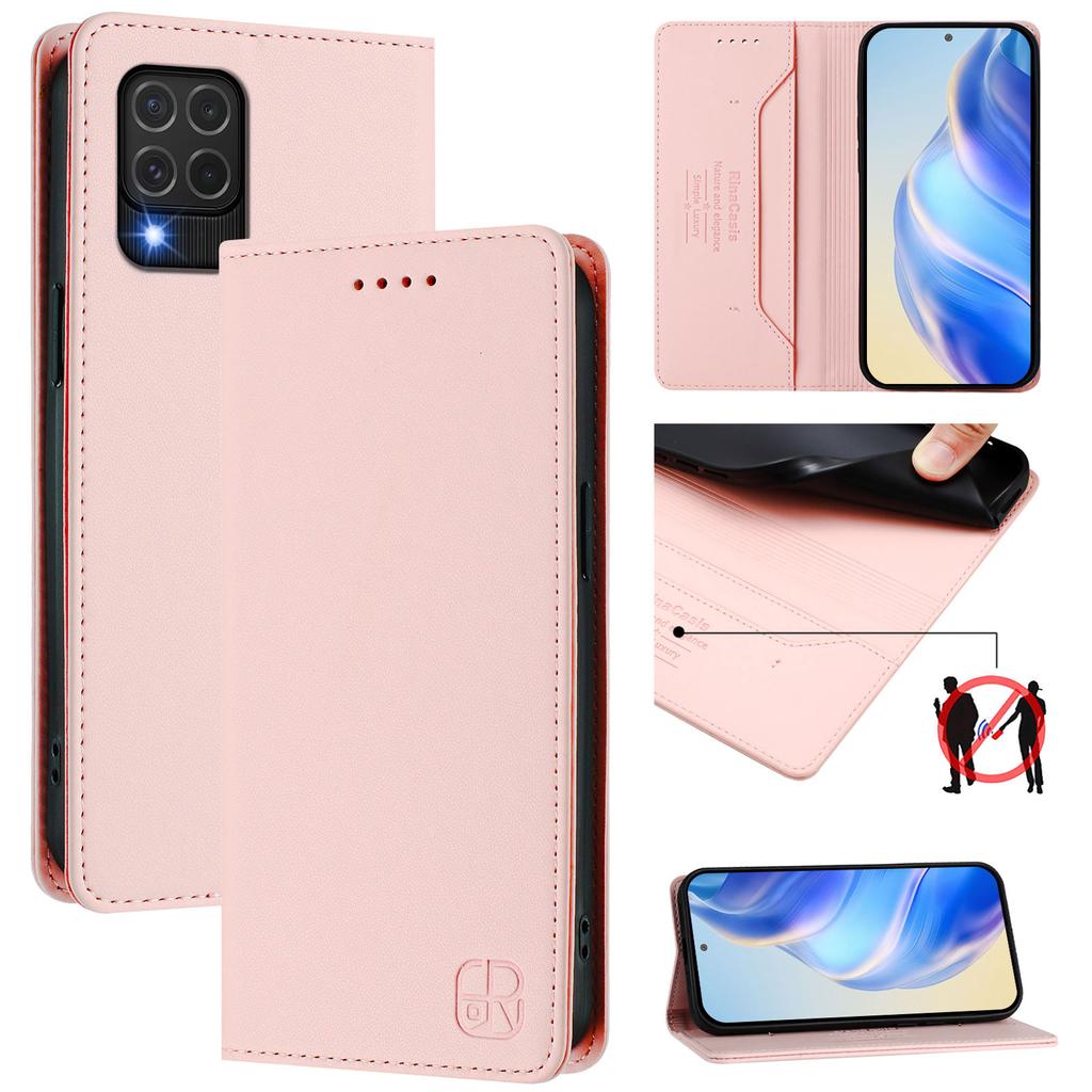 Роскошный кожаный чехол для Samsung Galaxy M35 M55 M62 M15 M34 M54 M14 M52 M32 M53 RFID-блокировка слота для карт Магнитная подставка для притяжения Ударопрочный откидной чехол