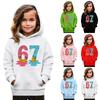 Kids' Fashion Printed Pullover Casual Long-Sleeve Crewneck Hoodie Top
