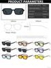 Vintage Square Sunglasses for Men Women Green Ocean Lens UV400 Rectangle Eyewear Trending Rivets Sun Glasses
