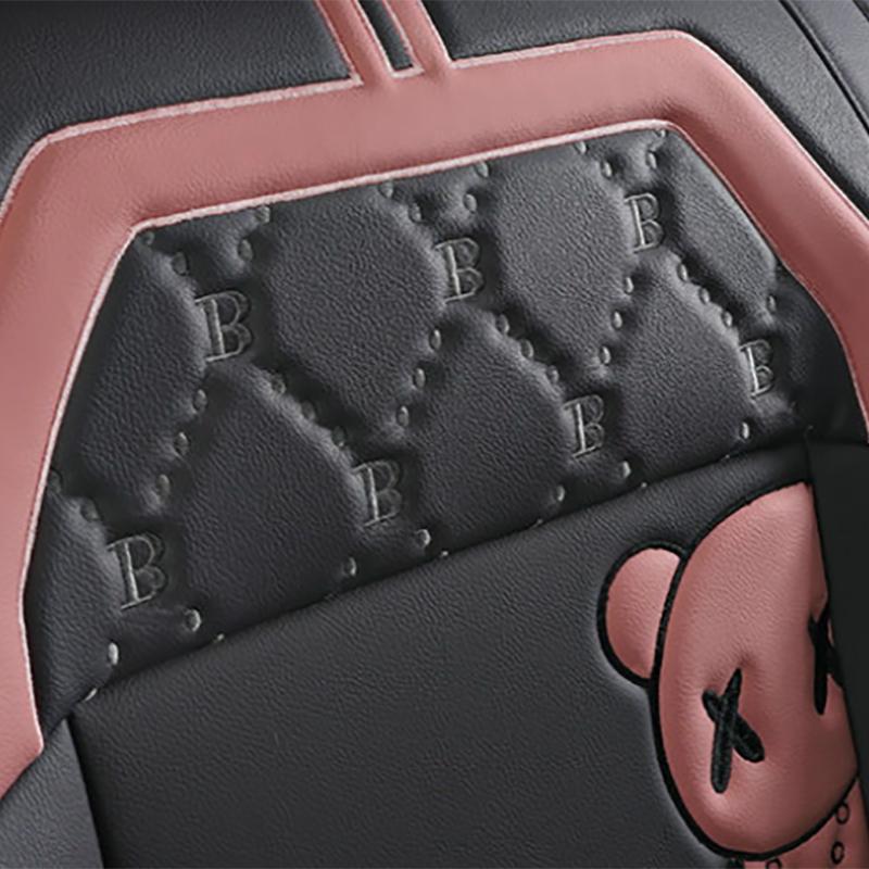 WTEMPO Брендовый чехол на автомобильное сиденье, универсальный полный автомобильный пятиместный четырехсезонный универсальный дышащий кожаный чехол для подушки с мультяшным рисунком