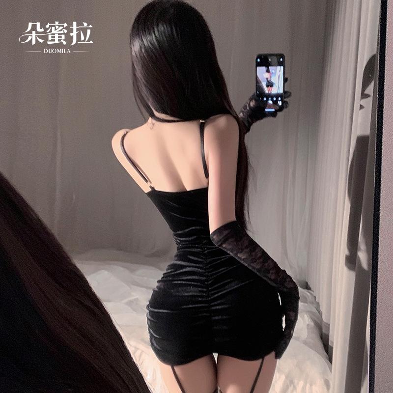 Red Christmas Sex Underwear Sexy Pure Sex Clothing Velvet Uniform Set