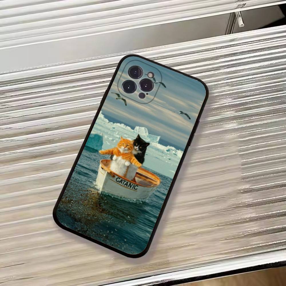Кошачьи мемы F-Смешной милый чехол для телефона для iPhone 17, 16, 15, 14, 13, 12, 11 Plus, Pro Max, Другие Мягкий черный чехол
