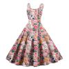 Women's Casual Fashion Print Sexy Off Shoulder Punk Retro Dress Retro Dress Dress