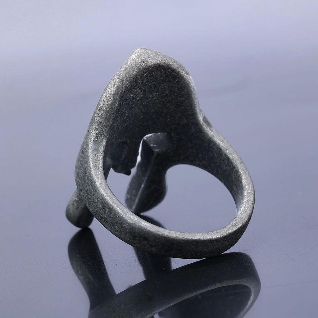 Кольцо-маска из серебра 925 пробы, спартанский воин, черная маска, мужское и женское кольцо в стиле ретро