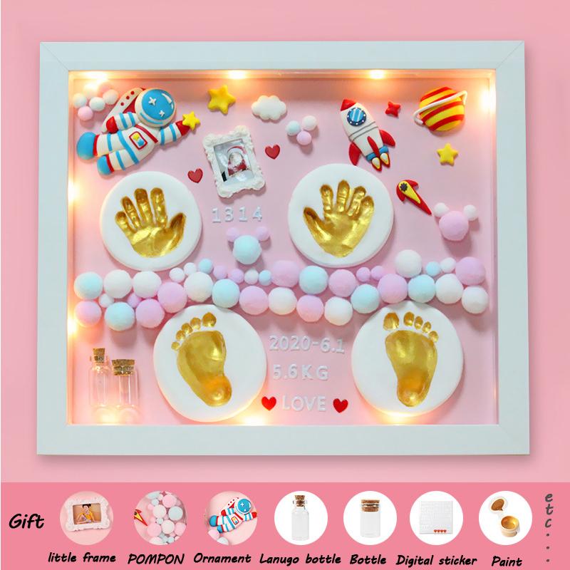Полнолуние детские следы рук набор чернил для фоторамка детская нога и рука принт новорожденный веха сувениры литье