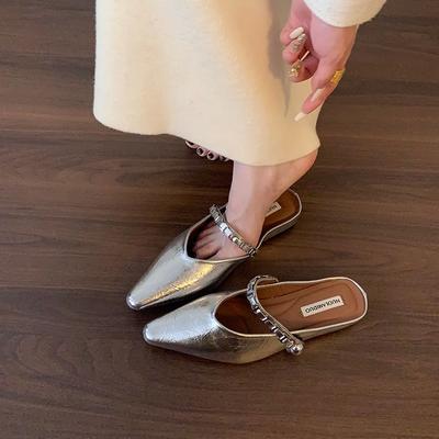 Модная обувь Накладка на носок Женские тапочки Увеличенные внутренние Серебристые Мэри Джейн Слайды Накладка на обувь на носок Увеличенные внутренние Женские тапочки