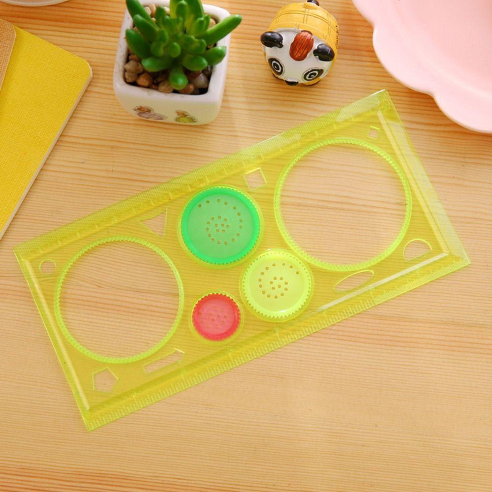 1 pc Spirograph Metric Ruler Multifunctional School Supplies Cartoon Measuring Too Student