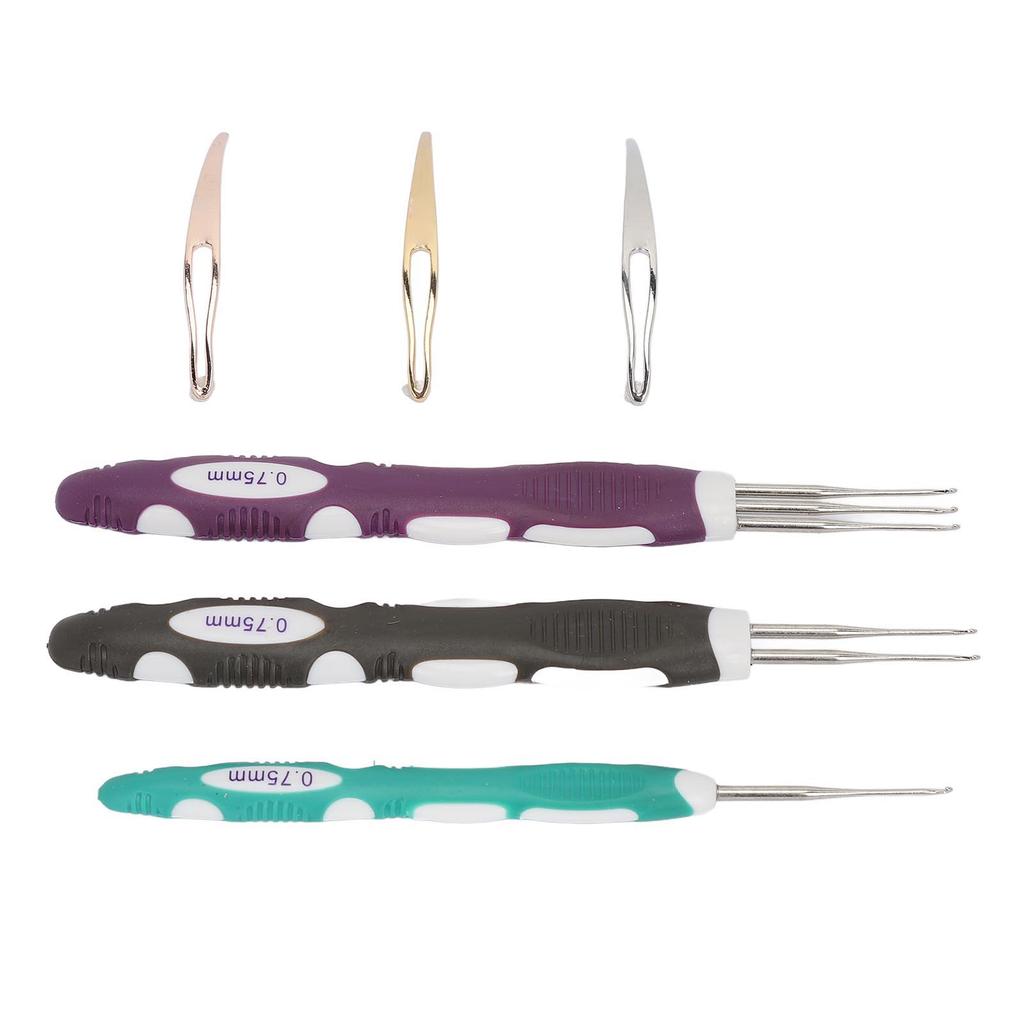 6pcs 0.75mm Dreadlocks Crochet Hook Tool for Hair Weaving 1 2 3 Hooks Dreadlock Interlocking Tool