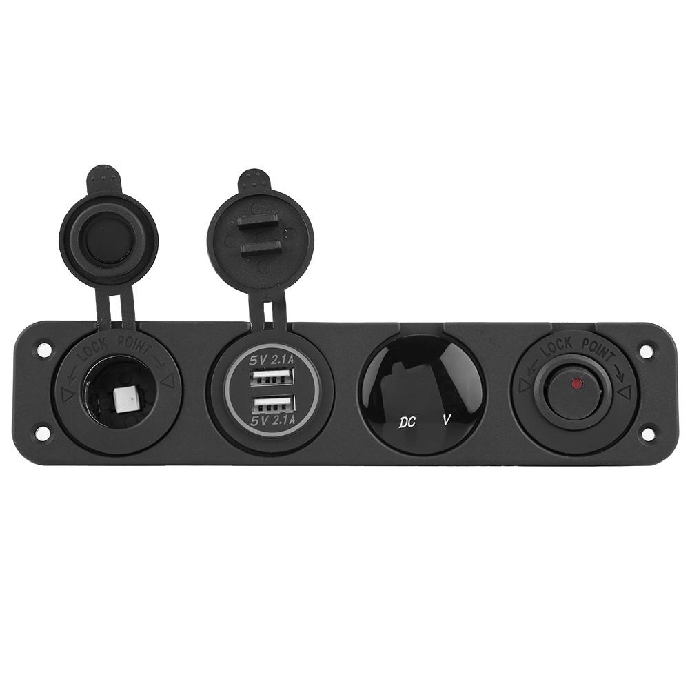 Панель тумблеров 4 в 1 Вкл/Выкл Двойное USB зарядное устройство Вольтметр для автомобиля лодки морского грузовика Красный