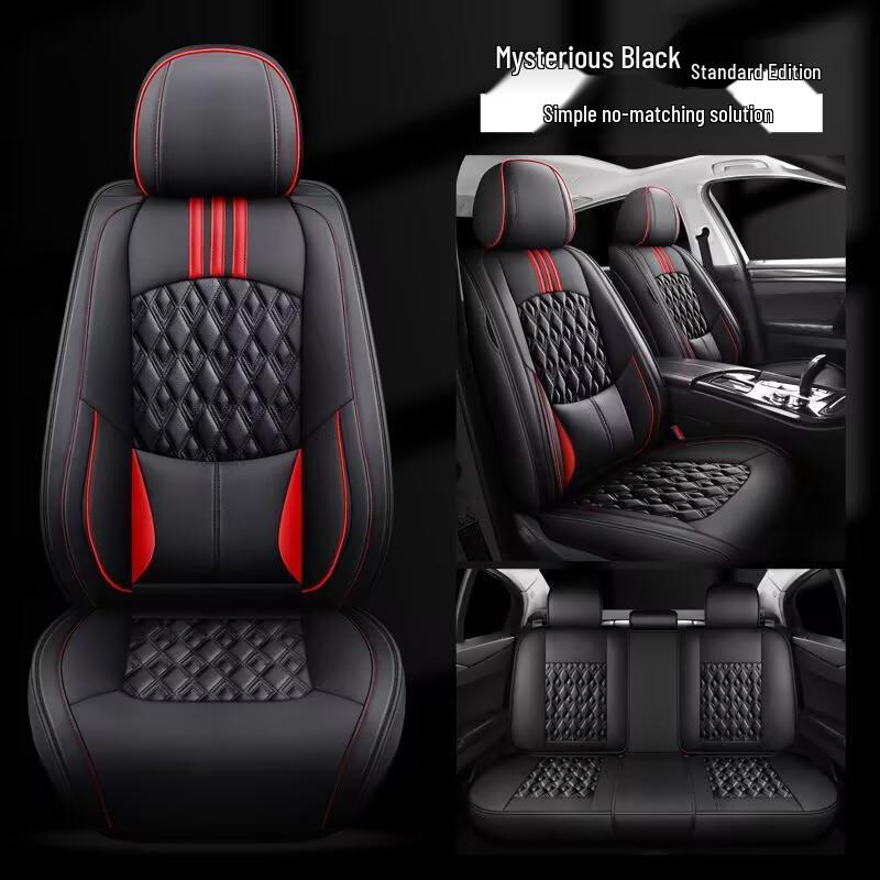 Nappa Leather Full Surround Seat Cushion Set for Five-Seat Cars, Universal Four-Season Car Seat Covers