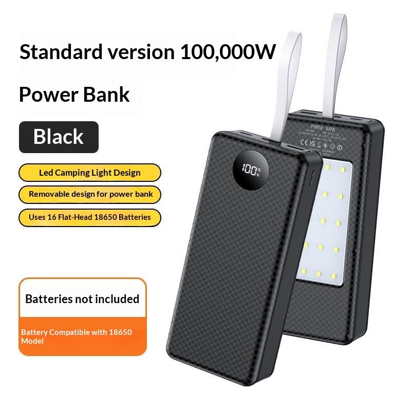 P12 12pcs 18650 Battery Power Bank Case Shell Diy Dual Usb Type C 10W 22.5W 15W Wireless Charging Battery Not Included For Phone