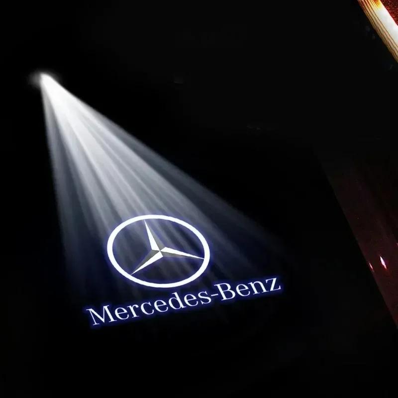 2pcs Car Door Light Laser Logo Decor Project Ghost Lamp For Mercedes Benz A B C M ML GLA GLS E Class W176 W205 W166 W246 W2121