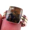 Natural Pietersite Gemstone Handmade 925 Sterling Silver Two Tone Ring S.9 O1n56