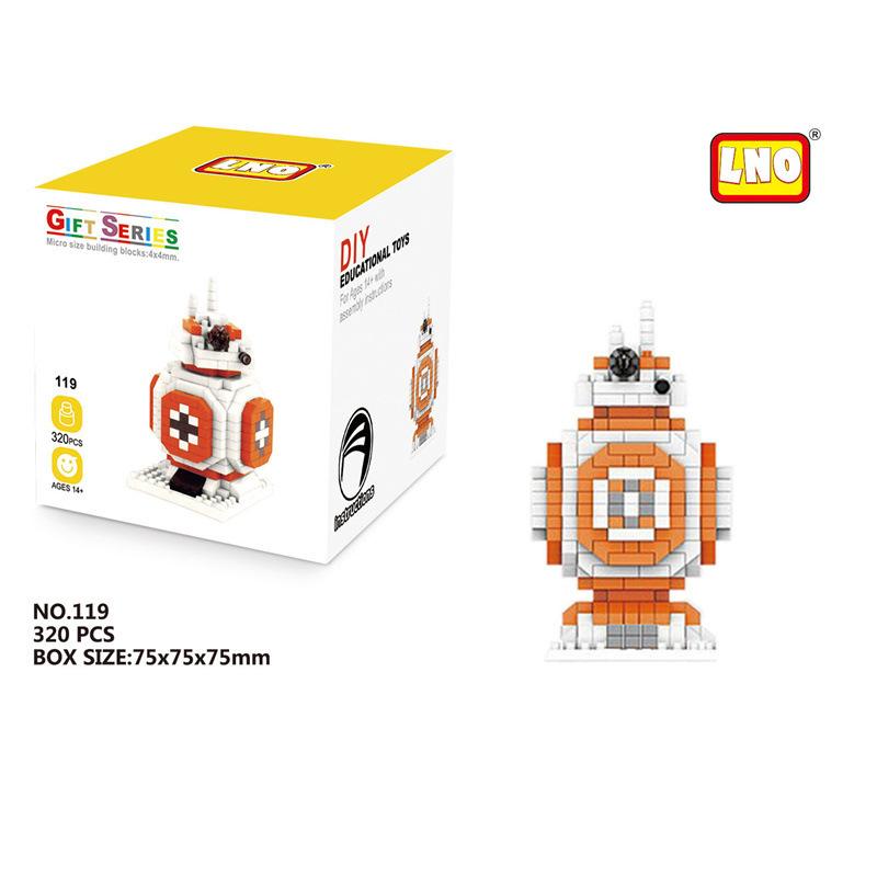 Строительные блоки Звездные Войны Дарт Вейдер BB-8 Штурмовик Модель Кирпичики Мини Йода Микро Блоки Подарки Игрушки Для Детей