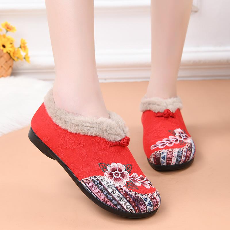Cloth Shoes, Cotton Shoes, Embroidered Bags, Woolen Shoes, Warm and Comfortable Soft-soled Shoes