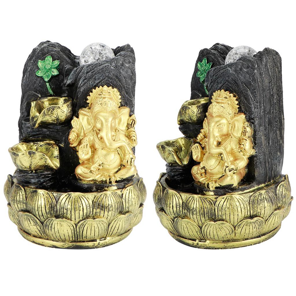 Настольный фонтан Ганеша статуя слона Будды украшение для дома украшение с декором из светящегося шара