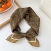 Модный Квадратный Шарф с Цветочным Принтом Мягкий Платок Женский Шарф для Волос Хлопок Лен Головные Платки Женские Шарфы на Шею Лето Осень