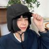 Женская зимняя шапка с ушками и ремешком под подбородок, утепленная