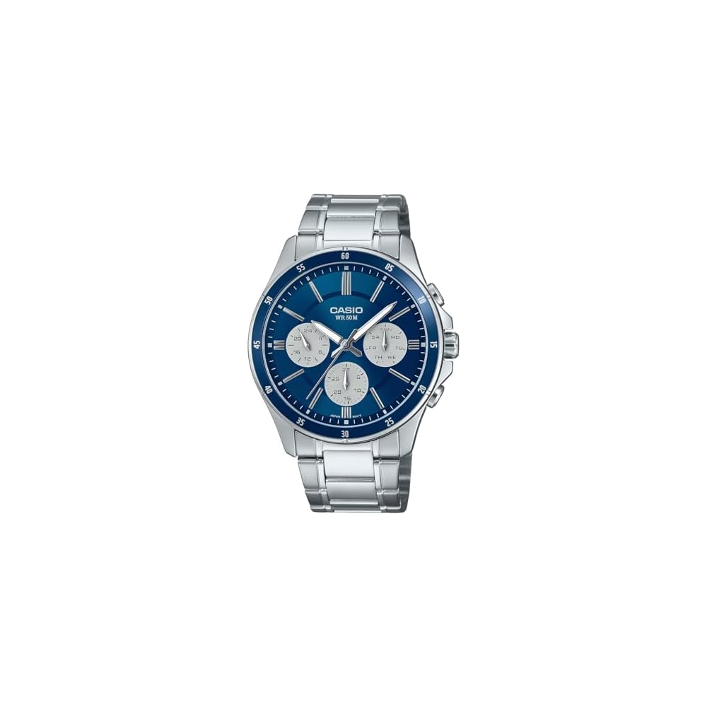 Casio Standard Quartz Men's Watch MTP-1374D-2A3V 24-Hour Display Blue Overseas Model