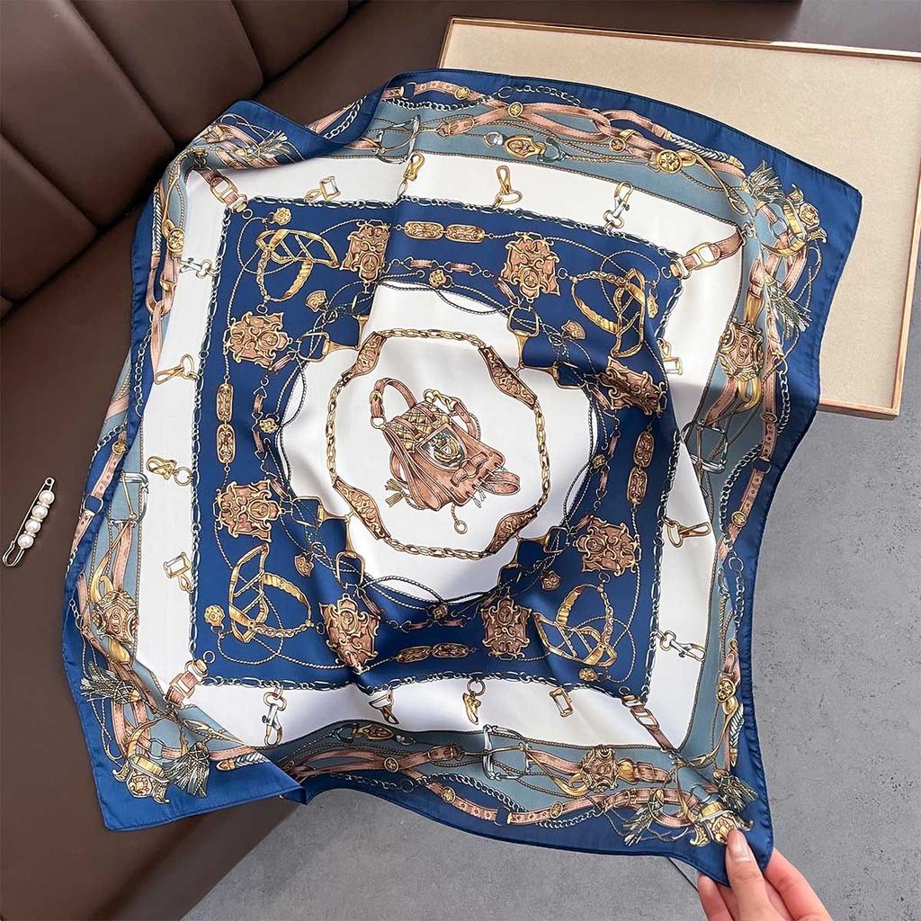 Fashion 70cm Silk Square Scarf Women Satin Neck Tie Female Hair Bandana Headkerchief Shawl Wrap Hijab Echarpe