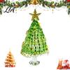 Decorative Christmas Collectibles Hand Blown Glass Tree Figurine, Mini Tabletop Ornaments Xmas Ornament, Handmade Desktop Holiday Decoration