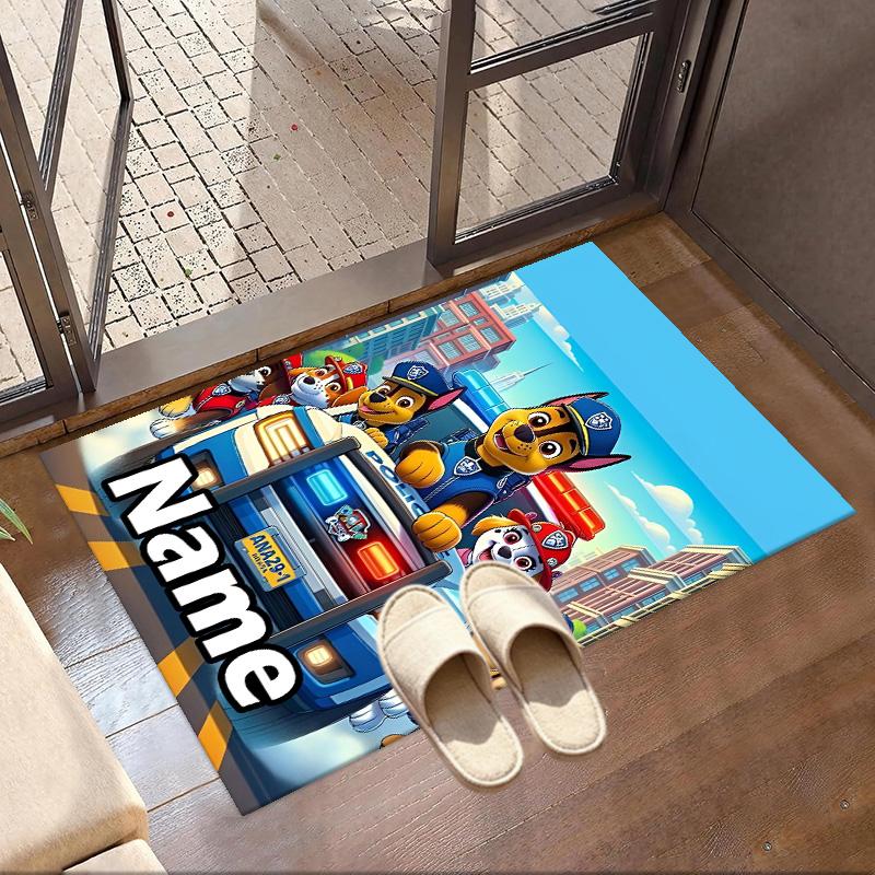 Custom Name Personalized PAW Patrol Print Carpet, Versatile Home Decor Rug, for Playroom, Apartment, Balcony, Entryway, Hallway Gift